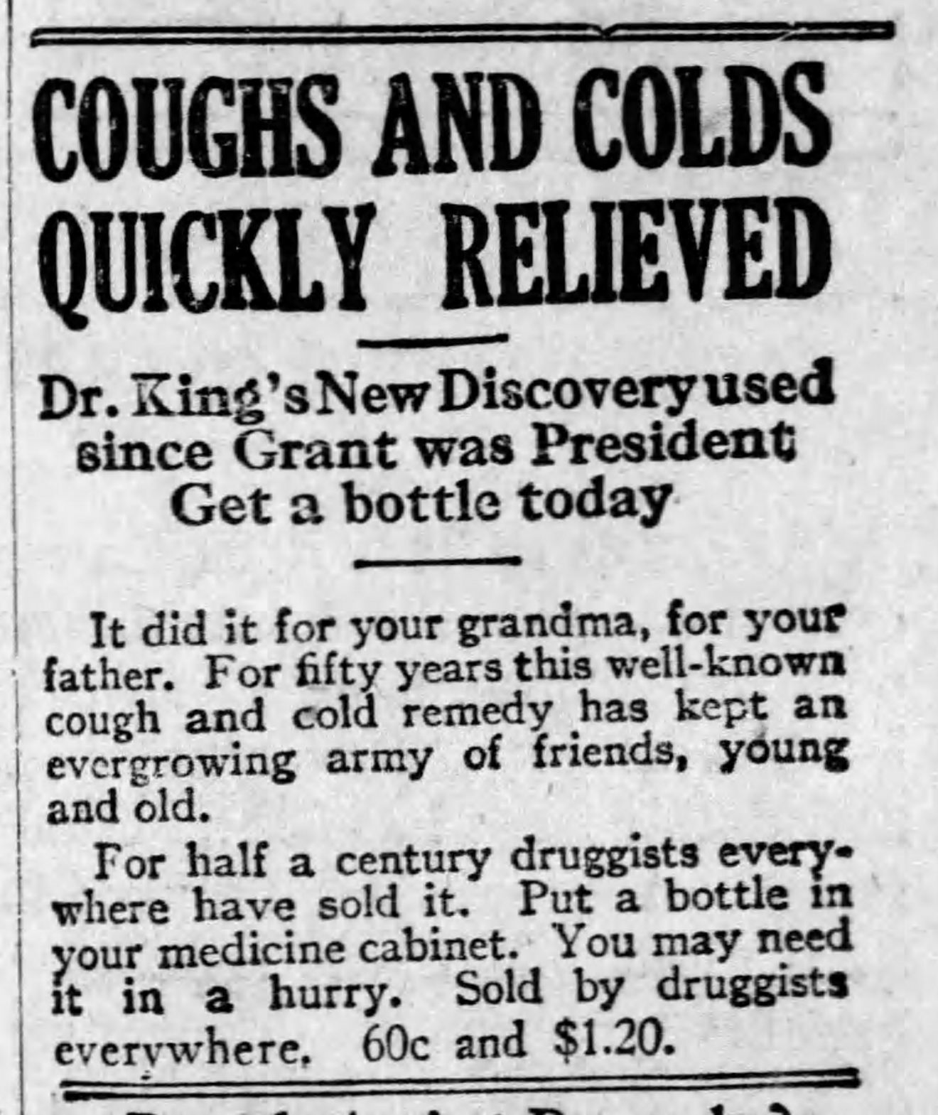 Coughs and colds quickly relieved